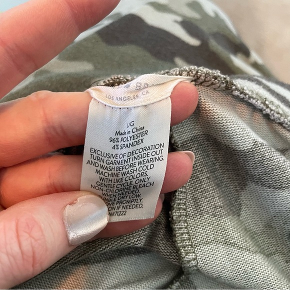 Lucky Brand Green Camo Army PJ Pajama Sets Soft Comfy Pants Tank Tee L - Picture 15 of 15